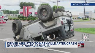 Driver airlifted to Nashville after Hopkinsville, KY crash