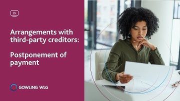 Arrangements with third-party creditors: Postponement of payment
