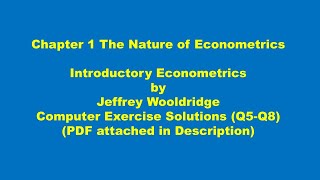 How to Solve Wooldridge Chapter 1 Exercises (Q5-Q8) in Google Colab | Introductory Econometrics