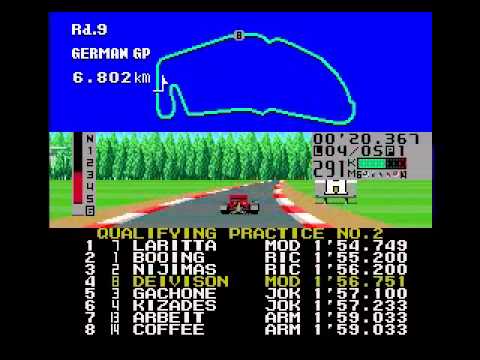 Fastest 1 (1991/Megadrive) F1 Racing Game Gameplay ファステスト
