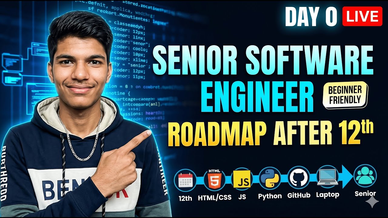 Roadmap to Become a Senior Software Engineer After 12th | Complete Guide for Beginners Day 0 (4 May)