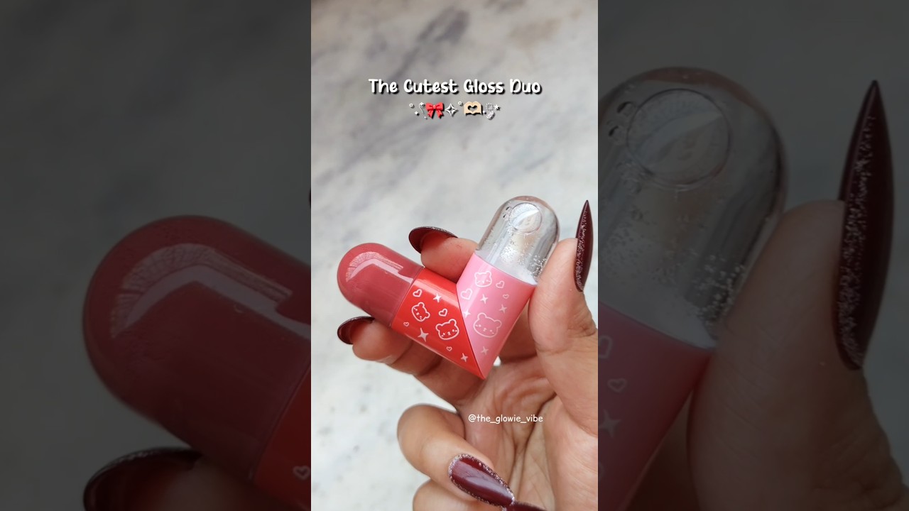 Cutest Mini Lip Gloss Duo 🫶🏻 | Blue Heaven Love Duo 2 in 1 Tinted and Clear Lip Gloss ✨ | 