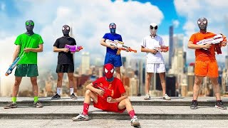 PRO 6 SPIDERMAN TEAM  || HEY SPIDERMAN...GO TO FIGHTING WITH BADGUY NERF GUN....!! ( Live Action )