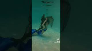 Mermaid escapes from a fishing net underwater!  #realmermaid