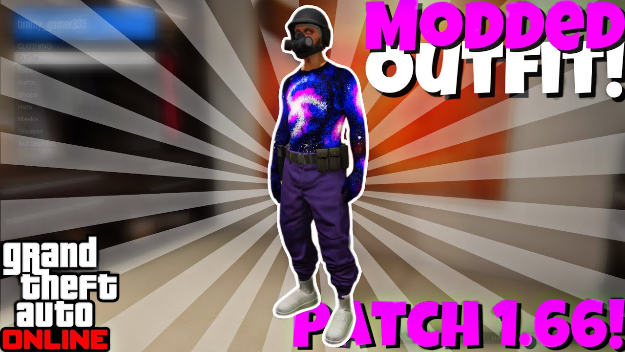 GTA 5 HOW TO GET A PURPLE GALAXY MODDED OUTFIT! AFTER PATCH *1.66*| GTA ...