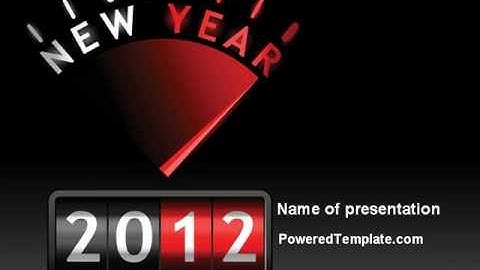 New Year Speedometer PowerPoint Template by PoweredTemplate.com