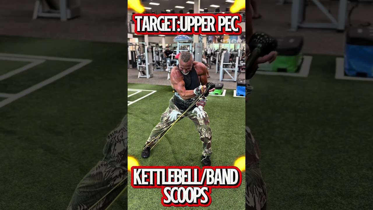 KETTLEBELL BAND SCOOPS FOR TARGETING UPPER PEC #workout #motivation #muscle #workouttips #chest