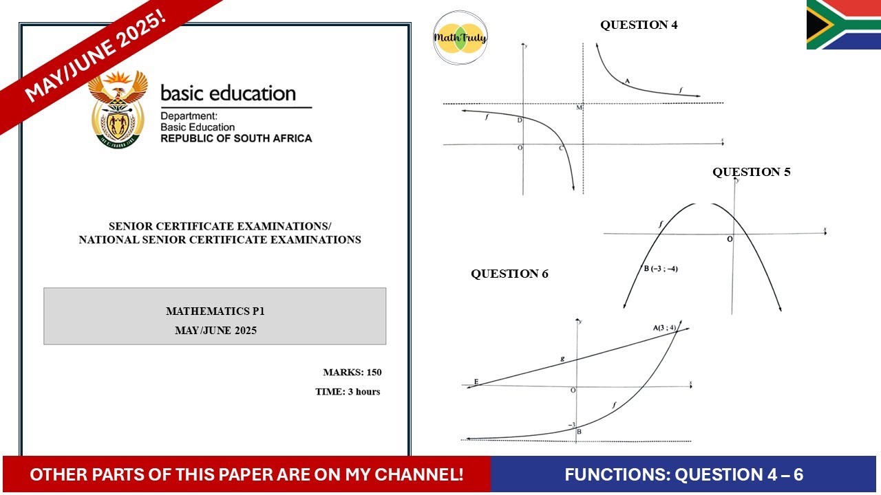 Functions Maths Paper 1 May/June 2025 Grade 12 Question 4 - 6