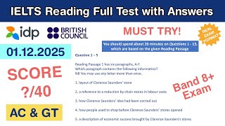 IELTS Reading Practice Test with Answers 01.12.2025 - Test #83