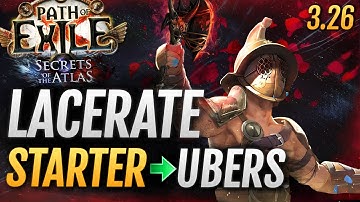 [PoE 3.26] Bleed LACERATE Gladiator - League Starter to Ubers Build Guide for Path of Exile