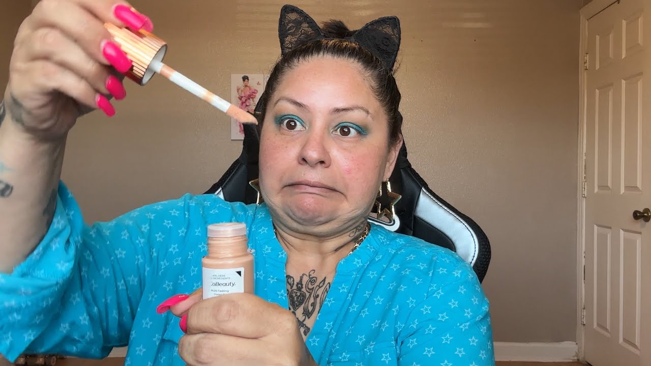 Make up tutorial testing a new foundation for 51 year old face ￼