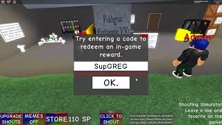 Roblox Codes Shouting Simulator