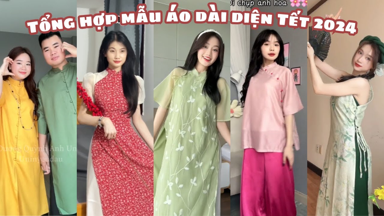 [Shopee Haul] Tổng hợp các mẫu ÁO DÀI diện Tết 2024| Sắm đồ mặc tết 2024