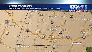 Wind gusts over 40 mph to continue through the afternoon