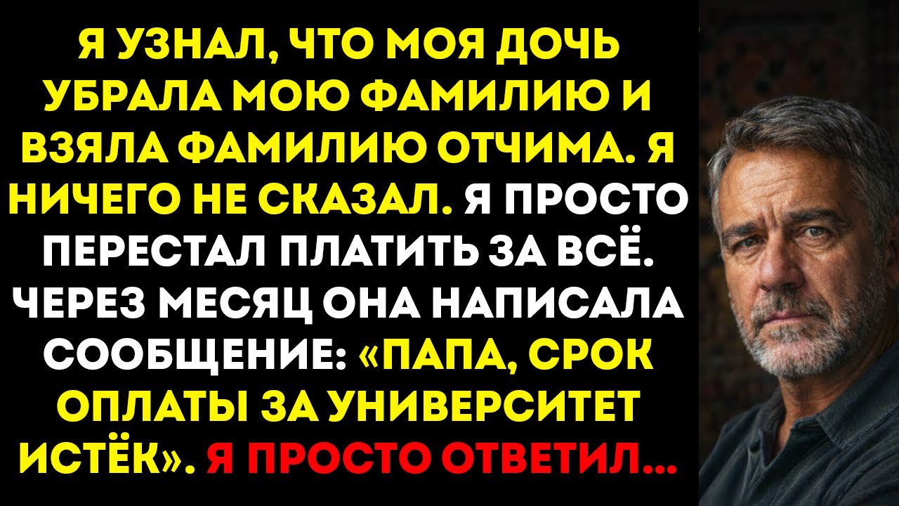 Моя дочь сменила мою фамилию на фамилию отчима. А потом позвонила и попросила, чтобы я оплатил…