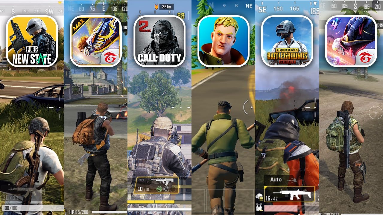 PUBG New State  vs FREE FIRE MAX vs Call of Duty Mobile vs Fortnite vs PUBG Mobile vs FREE FIRE  PK