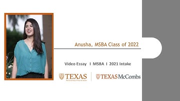 MSBA | Texas McCombs | Application Video Essay | Fall 2021 Intake