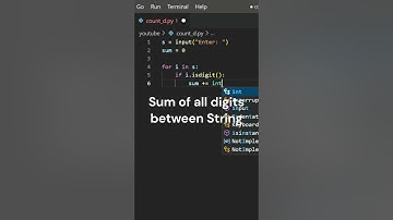 Sum of All Digit Between String in Python #shorts #short #python