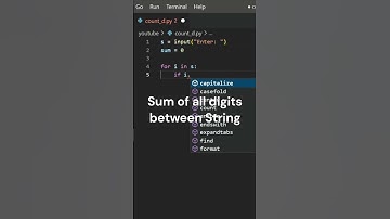 Sum of All Digit Between String in Python #shorts #short #python
