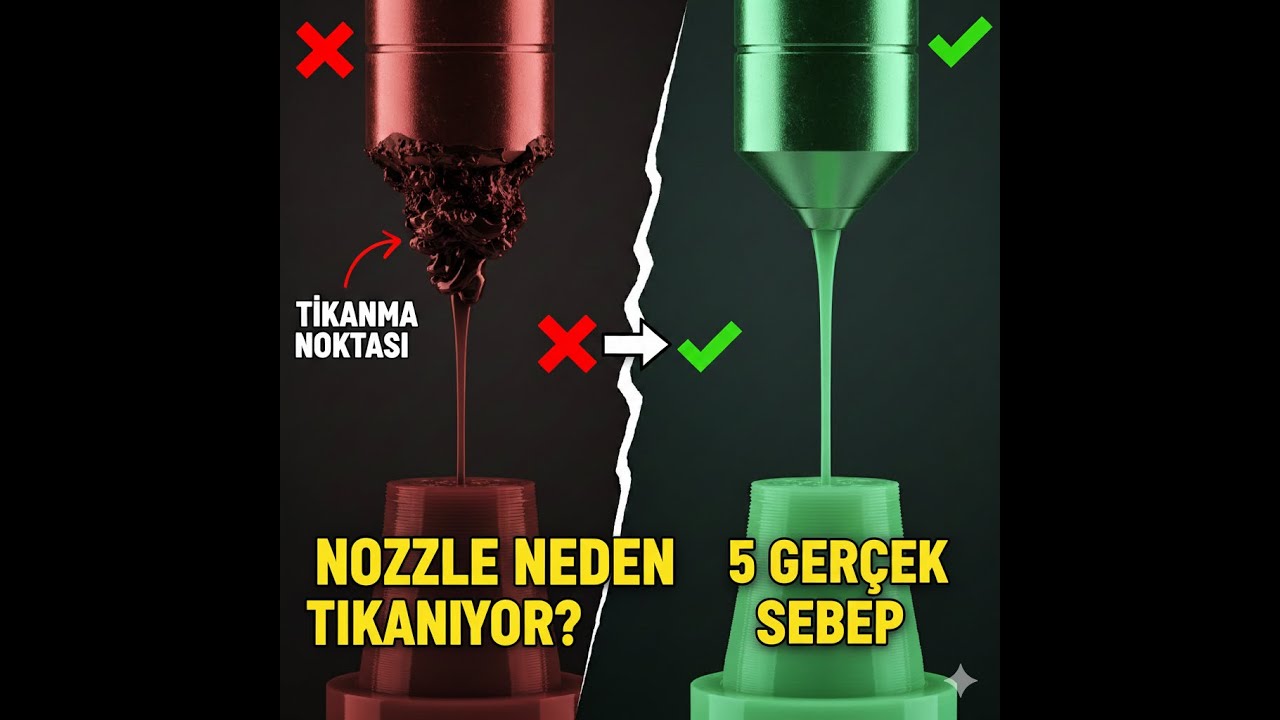 Nozzle Neden Tıkanır? | 3D Yazıcılarda En Sık Görülen 5 Gerçek Sebep ve Kesin Çözümler