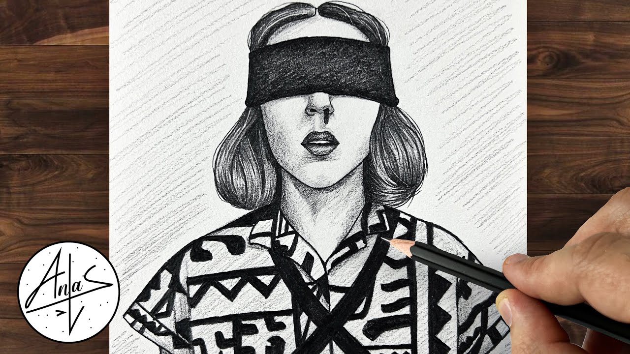 Как нарисовать Одиннадцать из «Очень странных дел» | Реалистичный рисунок | Пошаговый урок