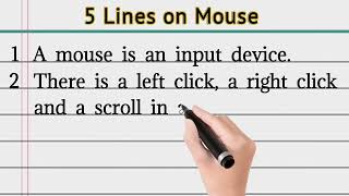 5 Lines on Mouse an input device | 5 Lines on Mouse in English