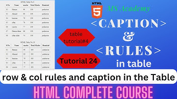 How to create beautiful HTML table with table caption and Rules attribute?