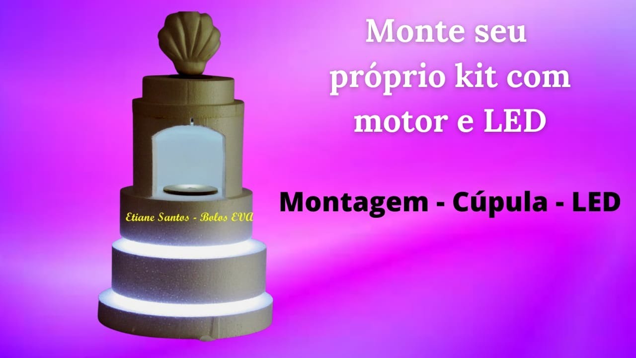 Diy - Bolo com movimento e iluminação - Monte seu próprio kit - #bolocomluz #bolocomled