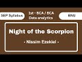 Night of the Scorpion - By Nissim Exekiel | 1st BCA | BNU SEP SYLLABUS | By WebSeek.Academy