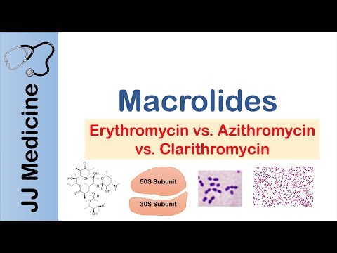मैक्रोलाइड्स (एज़िथ्रोमाइसिन, एरिथ्रोमाइसिन) | जीवाणु लक्ष्य, क्रिया का तंत्र, प्रतिकूल प्रभाव