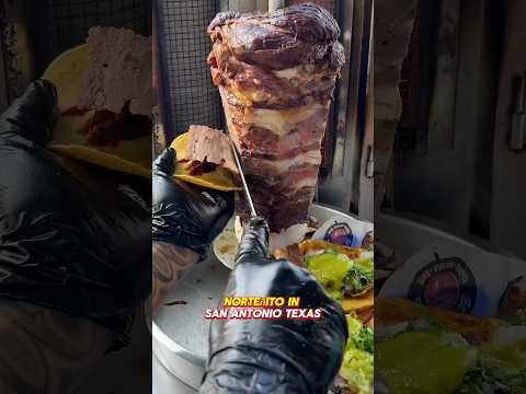 Video thumbnail: Best beef trompo tacos in San Antonio Texas El Norteñito #sanantoniotx #sanantoniofood #taco #texas