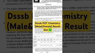 DSSSB PGT RESULT OUT ✅#result #cutoff #job #tgtpgtcutoff #kvs #nvs #latestupdate #dsssb