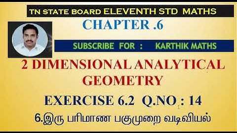 EXERCISE 6.2 Q. NO.14 | STRAIGHT LINES | 11TH MATHS TN | CHAPTER 6 | 2D ANALYTICAL GEOMETRY| TM/ EM