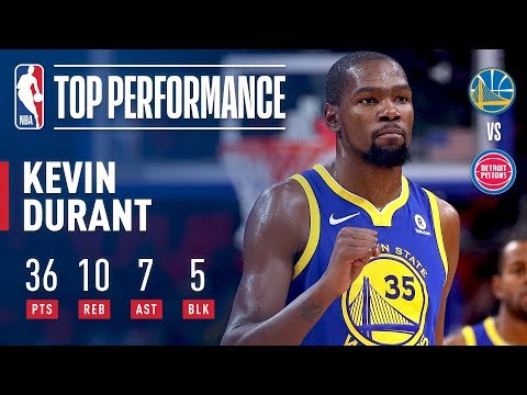 Kevin Durant Scores 36 Pts to Lead Warriors Over Pistons | December 8, 2017