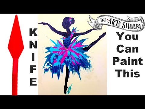 Palette Knife Tutu Easy Acrylic painting technique step by step 💃🕺👑