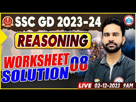 SSC GD 2023 | SSC GD Reasoning Worksheet Solution 08, Reasoning Solution For SSC GD By Rahul Sir