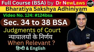 Dhara 34-38 BSA | 40-44 IEA | Judgements of Court when relevant? Nyayalaya Nirnaya Susangat #113bsa