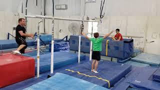 P-bar giant progressions & back off by self! #9yearsold #shorts #gymnast #parallelbars