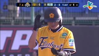 20130804 CPBL 象 VS 猿 1上 黃浩然傳球太偏 張正偉本季第9次盜壘成功