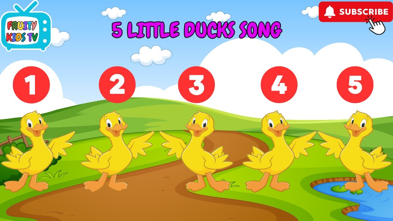 Five Little Ducks Song | Counting 1 to 5 | Fun Nursery Rhyme for ...