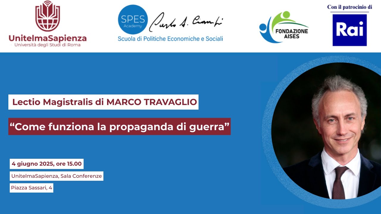 Lectio Magistralis di MARCO TRAVAGLIO: “Come funziona la propaganda di guerra”