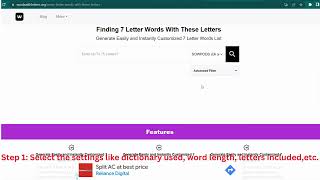 Finding Seven Letter Words With These Letters Tutorial screenshot 5