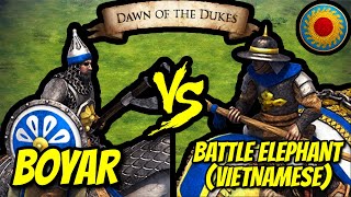 200 Elite Boyars Vs 137 Vietnamese Elite Battle Elephants Total Resources Aoe Ii De