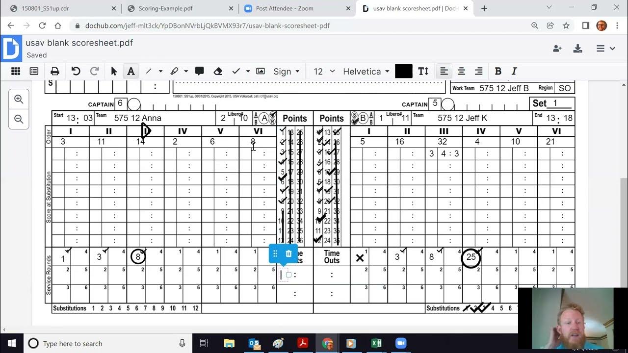 Club Volleyball Scoresheet Training YouTube