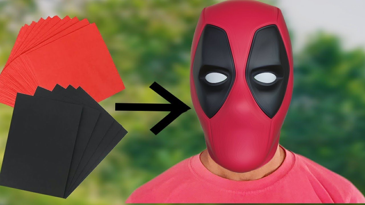 indhente feminin gå How to make Deadpool mask with paper - YouTube