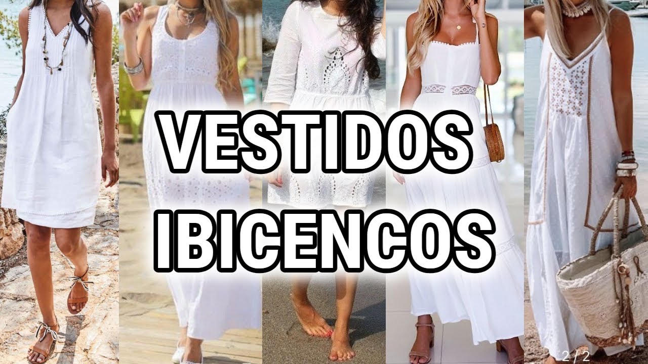 VESTIDOS BLANCOS ESTILO IBICENCO IDEALES para llevar en VERANO/ VESTIDOS  IBICENCOS MODA VERANO 2023 