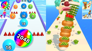 ✅ Ball Run 2048, Sandwich Runner, Blob Runner 3D, Monster Squad Rush All Level Gameplay Android,iOS