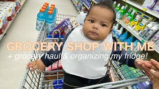 GROCERY SHOP WITH ME VLOG | grocery haul, organizing our fridge| Ley Nikole