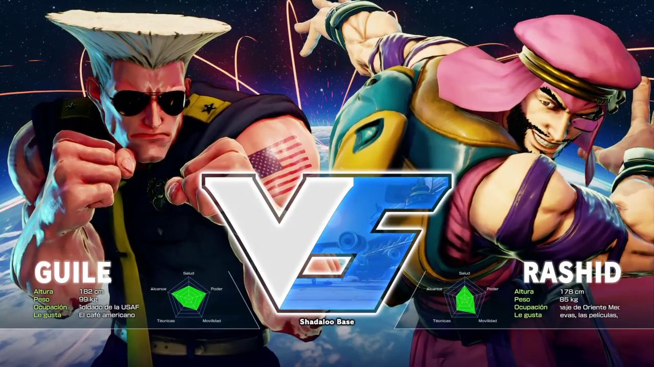 Street Fighter V Guile vs Rashid