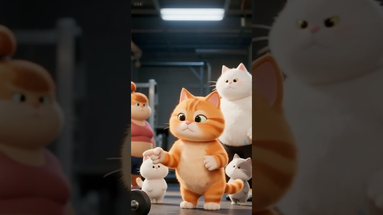 🥵😔 She laughed at the chubby cats, until something surprising happened #shorts #cat #cats #ai 😱🤭